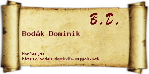 Bodák Dominik névjegykártya